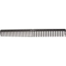 Расческа рабочая DEWAL CARBON black комбинированная, черная 24 см JF2010